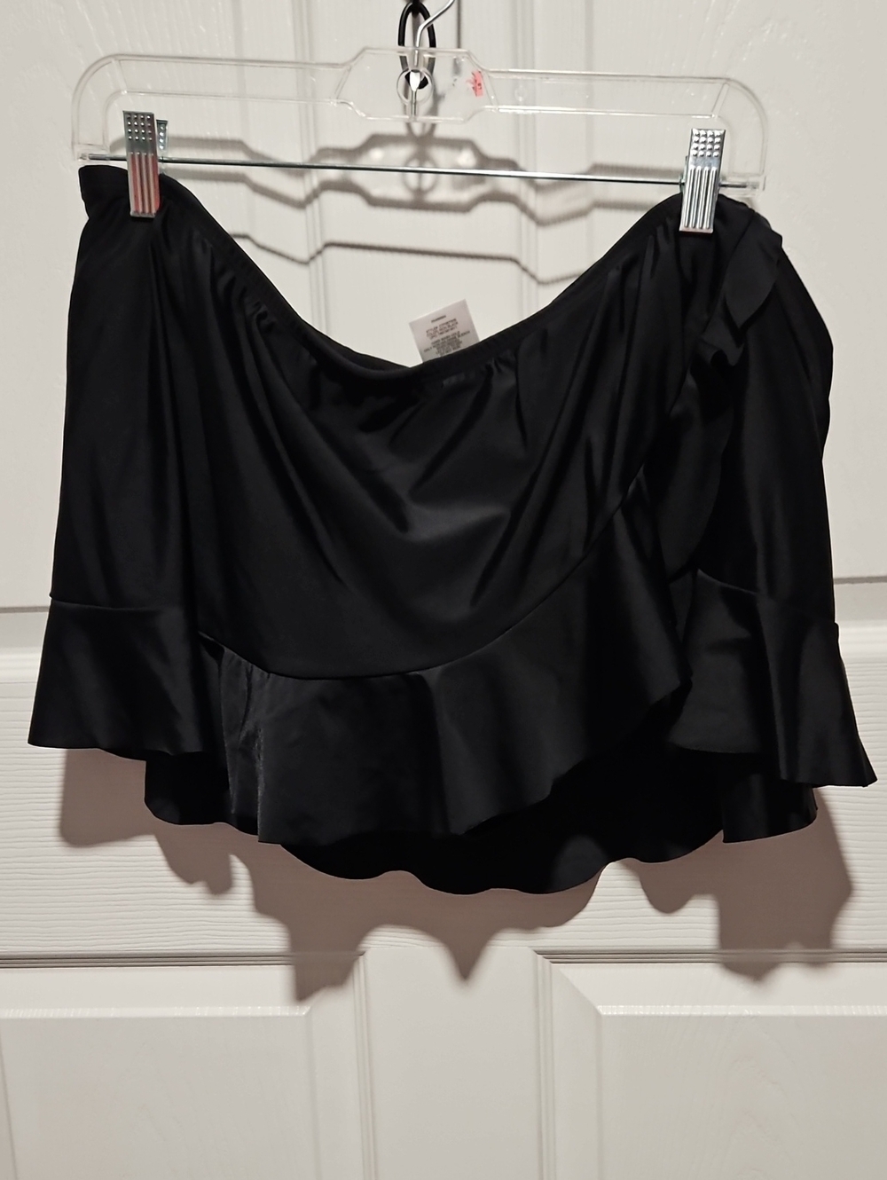Women's Black Ruffle Swim Skirt Bikini Bottom